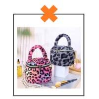 Beautycase panterprint roze